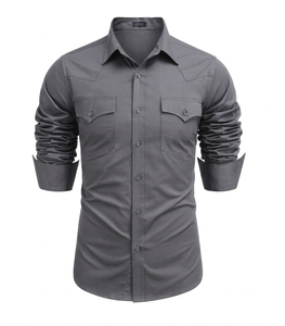 Camisa de Vestir Premium para Hombre, Verano, 100% Algodón, Tela Satén Suave, Manga Larga, Casual, Formal, Transpirable, con Logotipo Personalizado - Product Image 4