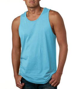 Débardeur en jersey tricoté respirant de qualité supérieure pour homme, décontracté, uni, pour la gym, 100% coton, col rond - Product Image 1