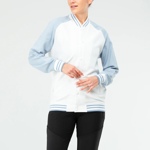 Chaqueta Varsity para Mujer, Chaqueta de Béisbol de Lujo, Tela de Forro Polar Suave, Cuello Acanalado, Corte Cómodo y Relajado, Ropa Urbana Privada - Product Image 1