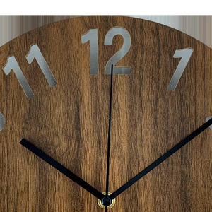 Horloge murale créative nordique, style moderne, simple, en bois sculpté, pour salon, chambre à coucher, silencieuse, à quartz - Product Image 4