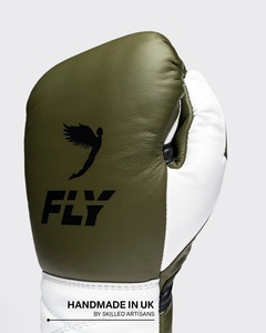 Guantes de Boxeo Fly Pro de Competición Premium de Moda, Color Verde Oliva, Cuero Vacuno, Guantes de Sparring Fly, Precio Bajo, Nuevo Modelo - Product Image 2