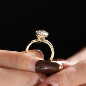 Igi/gia แล็บตัดเพชรวินเทจ14K สีเหลืองแหวนแต่งงาน/งานหมั้นใส่ได้ทั้งชายและหญิงสีขาวทองคุณภาพดีสำหรับงานปาร์ตี้ครบรอบ-คุ้มค่า - Product Image 2