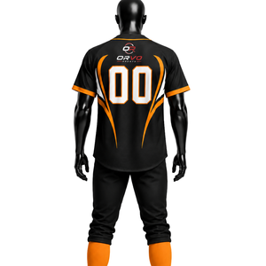 Ensemble d'uniformes de baseball personnalisés ORVO Sports, maillot et pantalon gris unisexe, impression par sublimation, vêtements de sport d'équipe, polyester respirant - Product Image 3