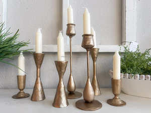 Candelabro martillado de metal vintage hecho a mano, soporte de hierro creativo para decoración del hogar para bodas y Navidad - Product Image 6