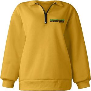 Wholesale Autumn Winter Warm Knitted <b>Tops</b> Ribbed Half Zip High Neck <b>Turtleneck</b> Sweatshirt for Women <b>Long</b> <b>Sleeved</b> Shirt - Product Image 1