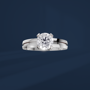 Bague de fiançailles classique en diamant rond brillant de 1 carat en platine PT950 pour femme - Product Image 2