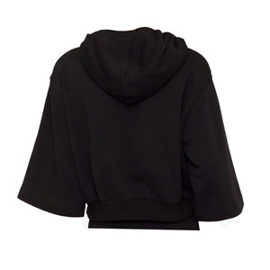 Top corto personalizado para mujer, sudaderas casuales para mujer, teñido liso y material de secado rápido, top corto con capucha para mujer - Product Image 2