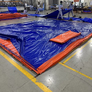 Bâche en PE haute capacité, très résistante, bleue/orange, couleurs et dimensions au choix, rouleau de bâche imperméable durable - Product Image 1