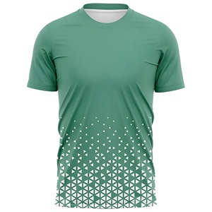 Camiseta Deportiva Triangular con Degradado Azul Océano para Hombre, Ropa Deportiva Transpirable y Fresca, Estilo Moderno, Ajuste de Alto Rendimiento, Ropa Activa - Product Image 2