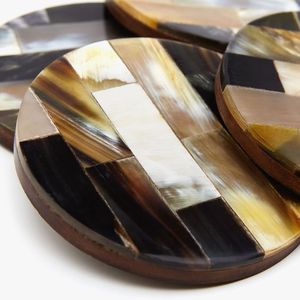 Best Quality Design Horn Coaster Buffalo horn Coaster Tea Coaster Place Mats Natural Square Horn Coaster At best Wholesale Price - Product Image 6
