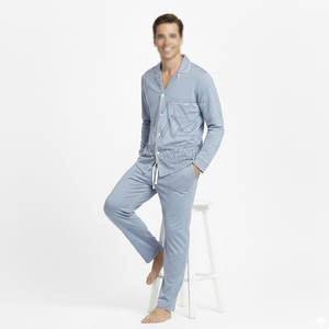 Conjunto de Pijama Informal para Hombre, Tela Suave, Manga Larga, Diseño Moderno, Ropa de Dormir a la Moda - Product Image 5