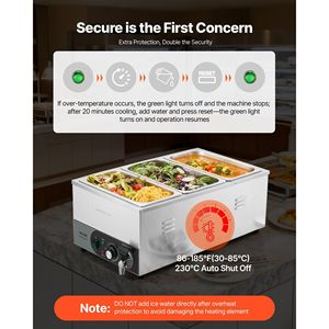 Scaldavivande Elettrico Commerciale in Acciaio Inox da 1200W, Riscaldamento Rapido, Bagnomaria Staccabile per Banco da Lavoro, Attrezzatura per Mantenimento Calore - Product Image 6