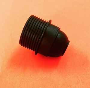 Portalámparas E27 de Baquelita con Rosca, Base y Soporte de Plástico Negro con Rosca Plástica y Sistema de Bloqueo Automático - Product Image 1