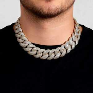 สร้อยคอคิวบาแบบฮิปฮอป ดีไซน์ใหม่ ขนาด 23 มม. 5 แถว ประดับเพชรโมอิสซาไนต์ VVS เงินแท้ S925  สำหรับผู้ชาย ใส่ไปงานปาร์ตี้ - Product Image 2