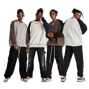 Sudadera con capucha de moda para hombres y mujeres, suéteres de colores de empalme, ropa cálida de otoño con sudaderas con dobladillo con cordón - Product Image 1