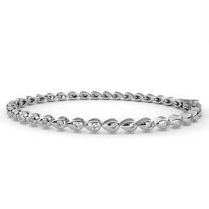 925 Sterling <b>Silver</b> Moissanite Tennis <b>Bracelet</b> Round Brilliant Cut <b>Bangle</b> for Wedding Anniversary Gift - Product Image 2
