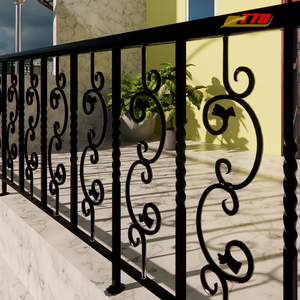 Barandillas de Balcón de Hierro Forjado Premium, Balaustrada Decorativa de Hierro Personalizada para Edificios Residenciales y Comerciales - Product Image 4