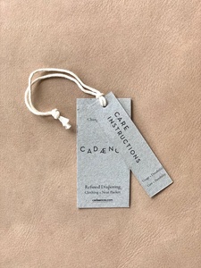 Wholesale Handmade Paper Brand Labels for Clothing and Gift Twine Customized Printed with Logo Hangtags Accessories and Gift Use - Product Image 1