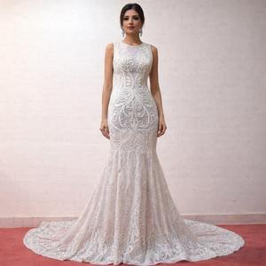 Robes de mariée chrétiennes en gros, robes de mariée modestes longues avec appliqués, robes de mariée musulmanes à manches longues - Product Image 3