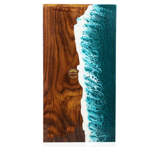 Wholesale Artistic Ocean Wave Resin & Natural Wood Cremation Urn Handcrafted Memorial Urn for Human Ashes by AYAANS - Product Image 1