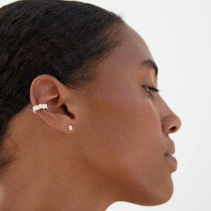 Pendiente de Oreja con Diamantes Eternity, Forma de Pera, Esmeralda y Óvalo, Diamantes Cultivados en Laboratorio, Pendiente de Oreja con Formas Mixtas, Joyería de Oro sin Perforación - Product Image 1