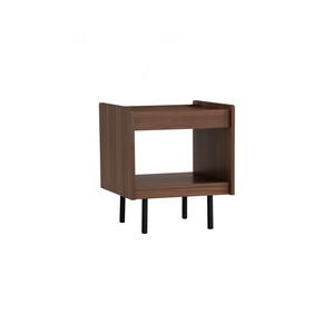 Industrial Metal Frame DENVER Side <b>Table</b> <b>Walnut</b> colour Top Made in Malaysia for Urban Lounge Modern Bedroom Bedside Nightstand - Product Image 1