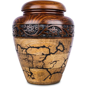 Handcrafted Solid Wooden Cremation <b>Urn</b> For Human Ashes <b>Large</b> Decorative Funeral Memorial Burial <b>Urn</b> For Adults Human Ashes <b>Urn</b> - Product Image 2