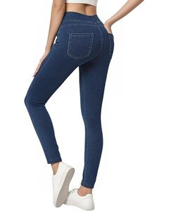 Pantalones vaqueros anchos OEM de mezclilla para mujer, casuales, ecológicos, 100% algodón, color personalizado, para entrenamiento, running, ropa urbana de verano - Product Image 5