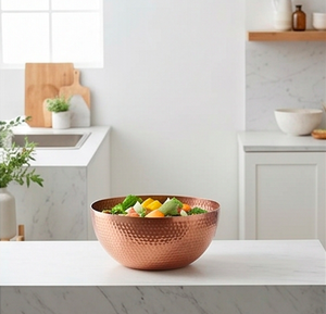 Handmade Copper Hammered Round <b>Bowl</b> Traditional <b>Chinese</b> Design Uncoated Metal Food Serving <b>Bowl</b> For Gifting Use And Kitchen Use - Product Image 2