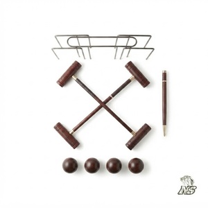 Ensemble de croquet de jardin, équipement sportif professionnel pour l'extérieur, maillettes en bois de qualité supérieure, collection complète de jeux familiaux durables - Product Image 4