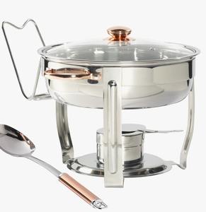Calentador de comida tipo buffet de lujo, de acero inoxidable, redondo, de 18 pulgadas, al mejor precio. - Product Image 1
