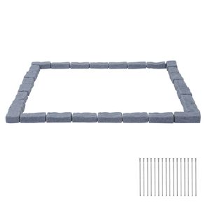 Kit Bordo Giardino Senza Scavo da 4,7 m, Bordura Paesaggistica Effetto Pietra per Prato e Aiuole, Confezione da 4 Sezioni Ciascuna - Product Image 1