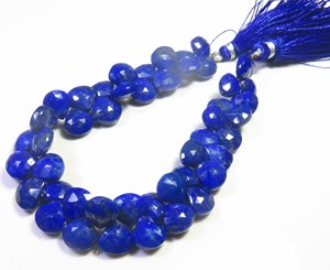 Hermosas Cuentas de Piedras Preciosas Facetadas de Lapislázuli Azul Natural de 8-9 mm, Cuentas de Lapislázuli en Forma de Corazón Pulido Opaco, Hilo de 7.5 Pulgadas - Product Image 3
