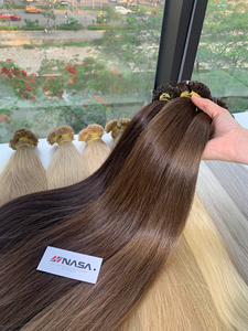 Extensions de cheveux humains vierges à pointe plate NASA, lisses naturels, pointes pleines, cheveux vietnamiens, 100g, 28 pouces - Product Image 1
