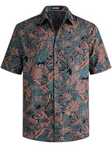 Chemise homme à manches courtes, imprimé floral tropical, décontractée, boutonnée, colorée, pour l'été, plage - Product Image 3