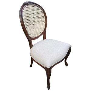 Modern French Style Teak Wood Garden Sets Rattan Back Upholstered Seat Armless Side Chair for <b>Outdoor</b> Dining Room - Product Image 4