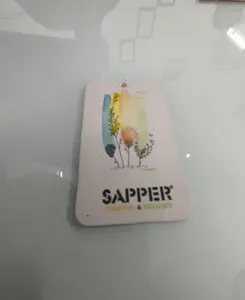Étiquette de vêtement rectangulaire autocollante Sapper avec impression numérique, étiquettes en tissu non tissé écologiques, bord découpé au laser - Product Image 6