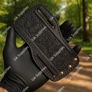 Étui de couteau vintage Western Pancake en cuir fait main sur mesure, pour port horizontal, étui de ceinture pour couteau pliant, chasse, EDC - Product Image 4