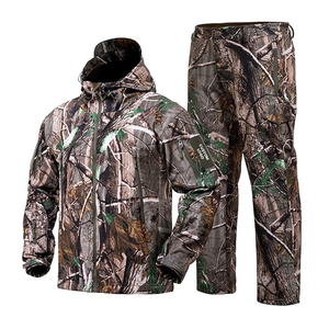 Men's Camouflage Soft <b>Shell</b> Hunting Jacket Waterproof Windproof Breathable Moisture Wicking Full Sleeve With Hood And Pockets - Product Image 5