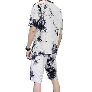 Conjunto de Dos Piezas de Verano para Hombre con Estampado Digital Personalizado al por Mayor – Camiseta y Pantalones Cortos de Poliéster Blanco Transpirable, Conjunto Casual - Product Image 4