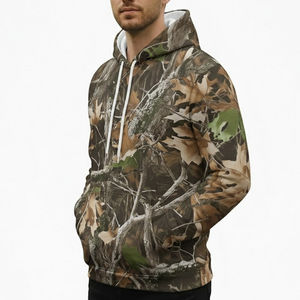 Sweat à capuche de haute qualité en coton mélangé lourd, séchage rapide, antimicrobien, camouflage, pour la chasse en plein air, pour hommes - Product Image 3