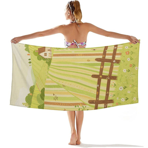 Serviette de plage en coton personnalisée, douce, absorbante, design tendance, tissu léger, serviette de plage personnalisée - Product Image 1