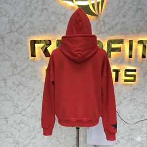เสื้อฮู้ดซิปแบบหนาพิเศษทรงโอเวอร์ไซส์สำหรับผู้ชายและผู้หญิง แต่งขอบดิบ ปักลายเพชร ผ้าฟลีซ รับผลิตแบบ OEM ODM - Product Image 2