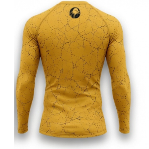 Ensemble de vêtements de sport pour homme, manches longues et leggings, jaune moutarde, performance active, compression, entraînement, fitness, gym, sportswear, athlétique - Product Image 5