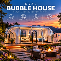 Suite de villégiature panoramique sur le bord du lac, maison-bulle ovale, cabane de glamping PC, toutes saisons, aménagement personnalisé, installation rapide