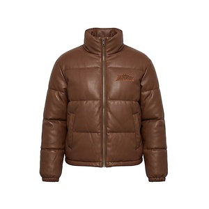 Hooded Quilted Waterproof <b>Bubble</b> Jacket Black Full Sleeve Winter Windproof Cotton Shell Knitted Fabric Polyester Filling Stand - Product Image 1