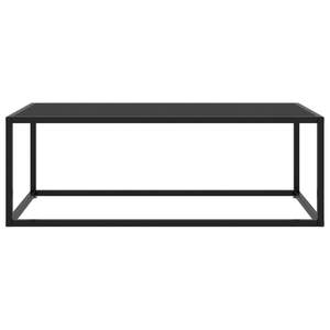 Tavolino da caffè medio in vetro temperato nero e acciaio verniciato a polvere - Product Image 2