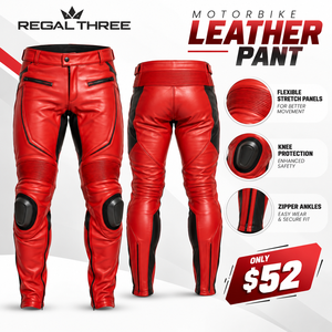 Pantalones de Motocicleta de Cuero Genuino para Hombre, Ajustados, Pantalones de Motociclista, Pantalones de Carreras de Motocicleta de Cuero, Equipo de Protección para Hombre - Product Image 1