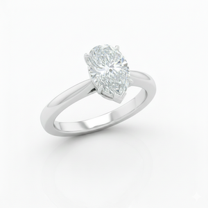 Anillo solitario de oro blanco de 9 quilates con diamante cultivado en laboratorio, corte pera, 1-5 quilates, color D, claridad VVS2, certificado IGI, engaste de puntas, para mujer. - Product Image 2