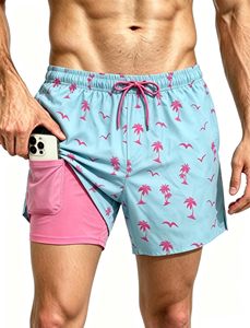 Pantalones Cortos de Playa para Hombre, Shorts de Verano al por Mayor, Bañadores, Pantalones Cortos de Doble Capa, Tallas Grandes, Shorts Deportivos para Hombre, Ropa de Playa - Product Image 1